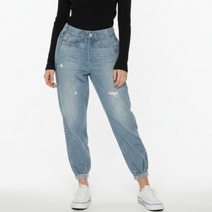 Rag & Bone Miramar Cotton Terry Jogger Pants Faux Denim Jeans Distressed